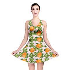 Citrus Tropical Orange Pink Reversible Skater Dress