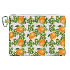 Citrus Tropical Orange Pink Canvas Cosmetic Bag (xl) by snowwhitegirl