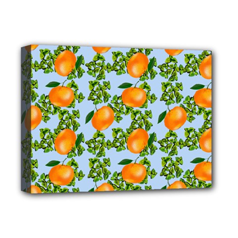 Citrus Tropical Orange Blue Deluxe Canvas 16  X 12  (stretched)  by snowwhitegirl