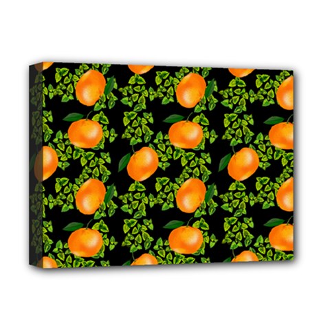 Citrus Tropical Orange Black Deluxe Canvas 16  X 12  (stretched) 