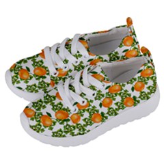 Citrus Tropical Orange White Kids  Lightweight Sports Shoes by snowwhitegirl