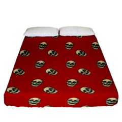 Skull Red Pattern Fitted Sheet (queen Size)