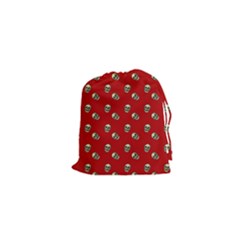 Skull Red Pattern Drawstring Pouch (xs)