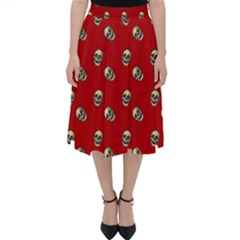 Skull Red Pattern Classic Midi Skirt