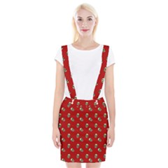 Skull Red Pattern Braces Suspender Skirt by snowwhitegirl
