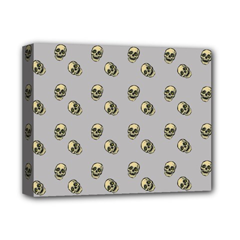 Skull Grey Pattern Deluxe Canvas 14  X 11  (stretched)