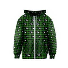 Eyes Green Plaid Kids  Zipper Hoodie by snowwhitegirl