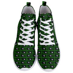 Eyes Green Plaid Men s Lightweight High Top Sneakers