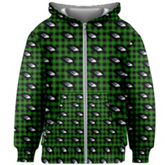 Eyes Green Plaid Kids  Zipper Hoodie Without Drawstring by snowwhitegirl