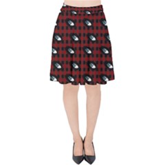 Eyes Red Plaid Velvet High Waist Skirt by snowwhitegirl