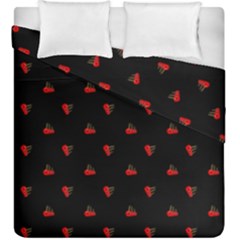 Candy Apple Black Pattern Duvet Cover Double Side (king Size) by snowwhitegirl