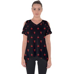 Candy Apple Black Pattern Cut Out Side Drop Tee by snowwhitegirl