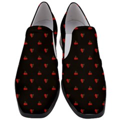 Candy Apple Black Pattern Slip On Heel Loafers by snowwhitegirl