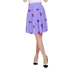 Candy Apple Lilac Pattern A-line Skirt by snowwhitegirl