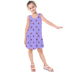Candy Apple Lilac Pattern Kids  Sleeveless Dress by snowwhitegirl