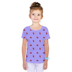 Candy Apple Lilac Pattern Kids  One Piece Tee