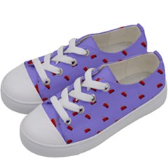 Candy Apple Lilac Pattern Kids  Low Top Canvas Sneakers by snowwhitegirl