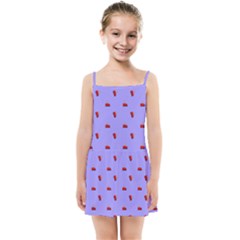 Candy Apple Lilac Pattern Kids  Summer Sun Dress by snowwhitegirl