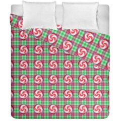 Peppermint Candy Green Plaid Duvet Cover Double Side (california King Size) by snowwhitegirl