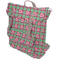 Peppermint Candy Green Plaid Buckle Up Backpack by snowwhitegirl