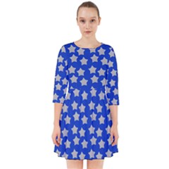 Silver Stars Royal Blue Smock Dress by snowwhitegirl