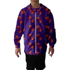 Kawaii Pumpkin Purple Hooded Windbreaker (kids) by snowwhitegirl