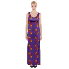 Kawaii Pumpkin Purple Maxi Thigh Split Dress by snowwhitegirl