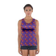 Kawaii Pumpkin Purple Sport Tank Top  by snowwhitegirl