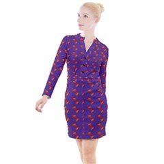 Kawaii Pumpkin Purple Button Long Sleeve Dress by snowwhitegirl