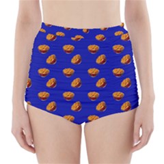 Kawaii Chips Blue High-waisted Bikini Bottoms