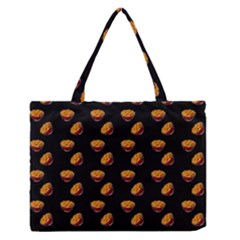 Kawaii Chips Black Zipper Medium Tote Bag