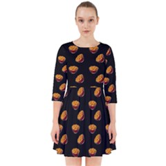 Kawaii Chips Black Smock Dress