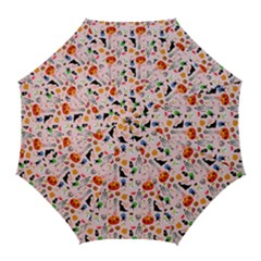 Halloween Treats Pattern Pink Golf Umbrellas by snowwhitegirl