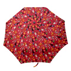 Halloween Treats Pattern Red Folding Umbrellas