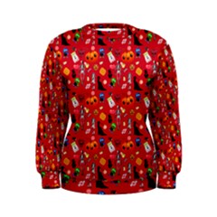 Halloween Treats Pattern Red Women s Sweatshirt