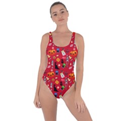 Halloween Treats Pattern Red Bring Sexy Back Swimsuit