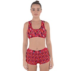 Halloween Treats Pattern Red Racerback Boyleg Bikini Set