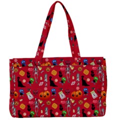 Halloween Treats Pattern Red Canvas Work Bag