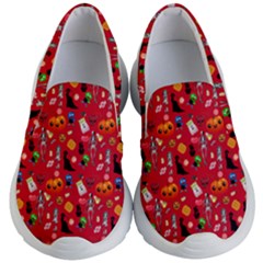 Halloween Treats Pattern Red Kids  Lightweight Slip Ons