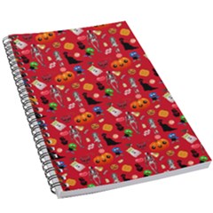 Halloween Treats Pattern Red 5.5  x 8.5  Notebook