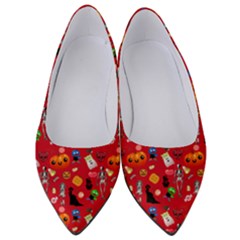 Halloween Treats Pattern Red Women s Low Heels