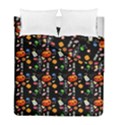Halloween Treats Pattern Black Duvet Cover Double Side (Full/ Double Size) View1
