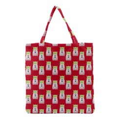 Ghost Pet Red Grocery Tote Bag by snowwhitegirl