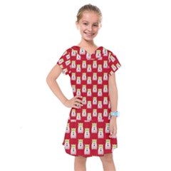 Ghost Pet Red Kids  Drop Waist Dress by snowwhitegirl