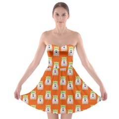 Ghost Pet Orange Strapless Bra Top Dress by snowwhitegirl