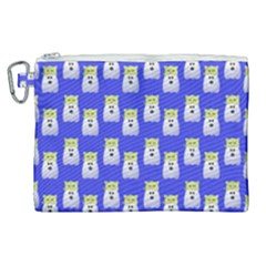 Ghost Pet Blue Canvas Cosmetic Bag (xl)