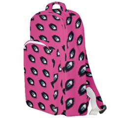 Eyes Dark Pink Double Compartment Backpack