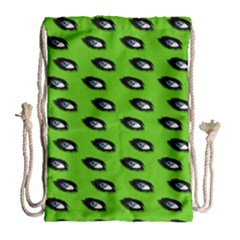 Eyes Green Drawstring Bag (large) by snowwhitegirl