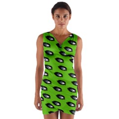 Eyes Green Wrap Front Bodycon Dress by snowwhitegirl