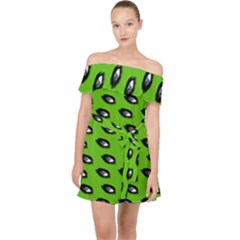 Eyes Green Off Shoulder Chiffon Dress by snowwhitegirl